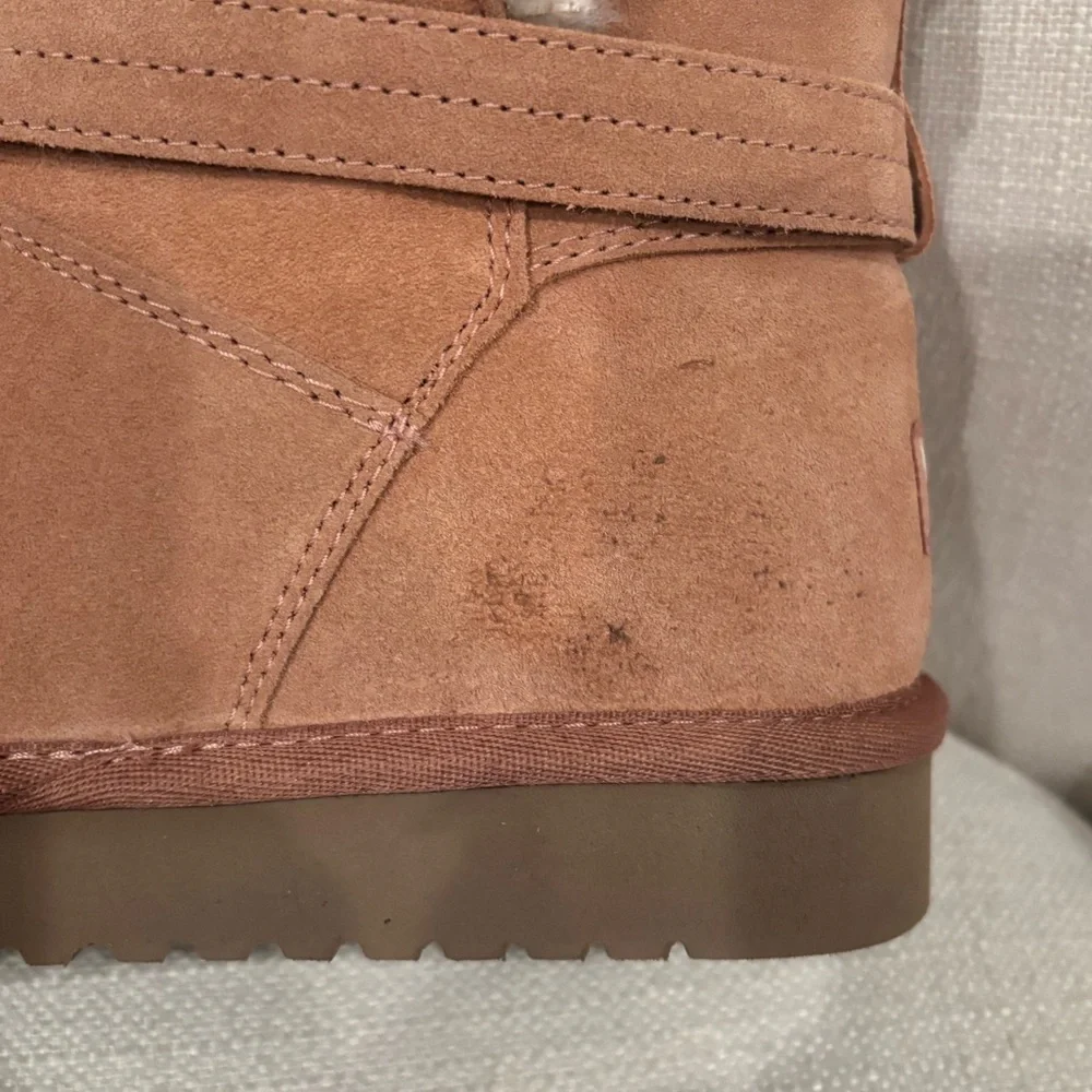 UGG KOOLABURRA Delene Mini In Mauve Pink Suede Warm Winter Booties Size 10